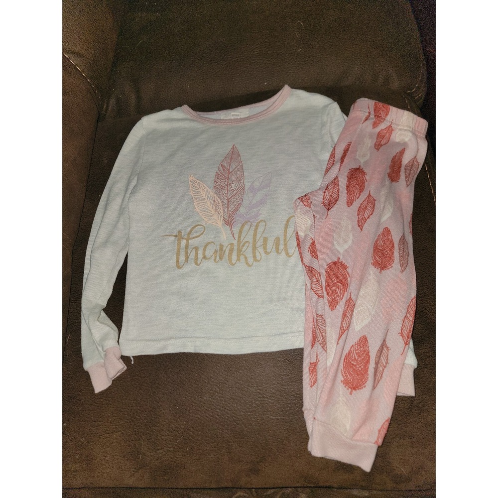 Jessica Simpson fall Thanksgiving thankful feathers‎ pajamas size 2t